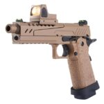 Airsoft pištoľ Vorsk Hi-Capa 5.1 GBB gas Split all Tan + BDS kolimátor